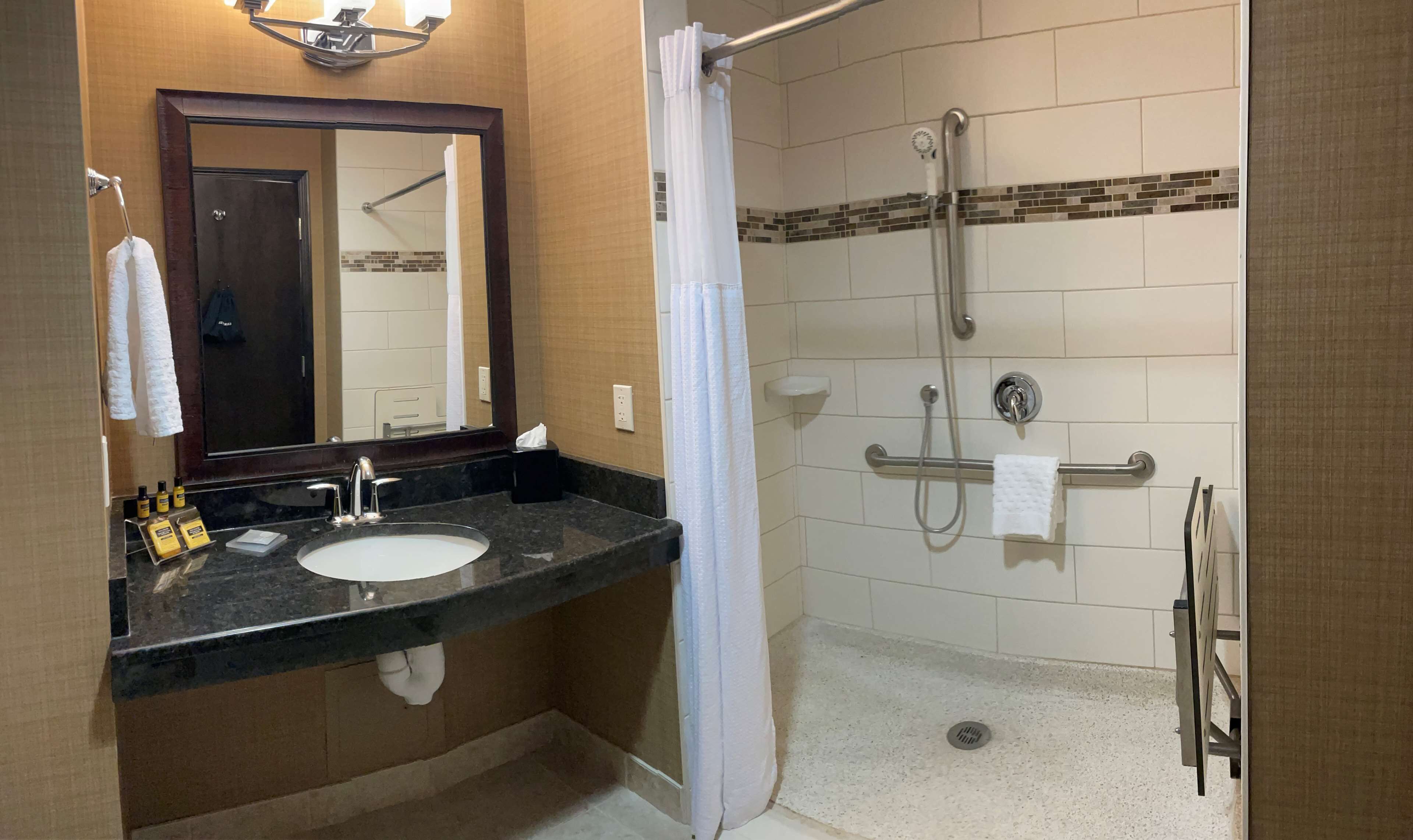 standard room, 2 queen beds, accessible, non smoking | bathroom | combined shower/bathtub, free toiletries, hair dryer, towels