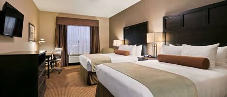 Premium bedding, pillowtop beds, in-room safe, desk