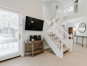 Deluxe Townhome | Living area | 38-inch flat-screen TV with cable channels, TV, DVD player - Southwind II at Shipyard (Hilton Head Island)