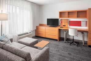 32-inch flat-screen TV with satellite channels, TV