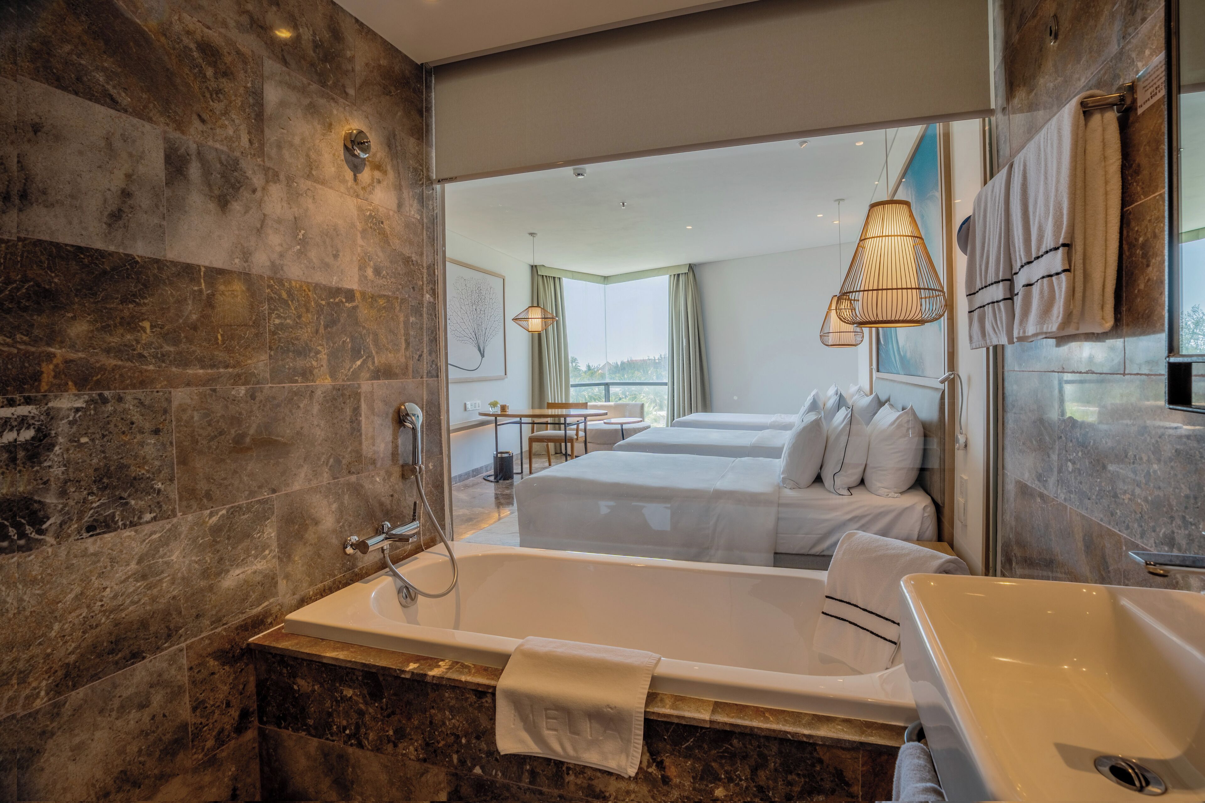 family room | bathroom | eco-friendly toiletries, hair dryer, bathrobes, slippers