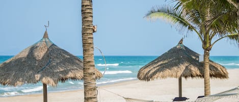 Beach umbrellas, beach towels