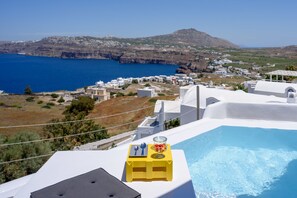 Honeymoon suite, uitzicht op zee (private plunge pool) | Terras