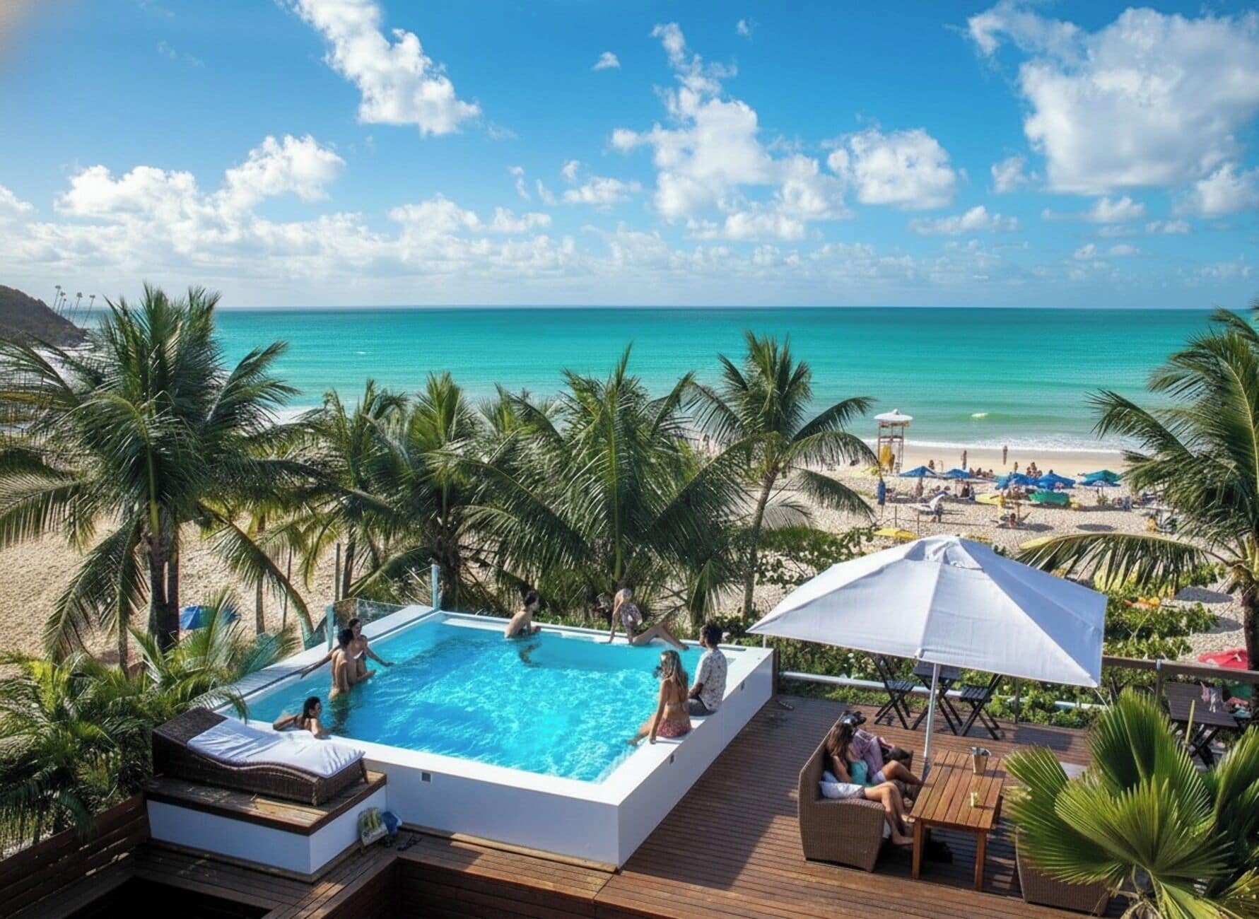 Outdoor pool, open 10:00 AM to 10:00 PM, pool loungers