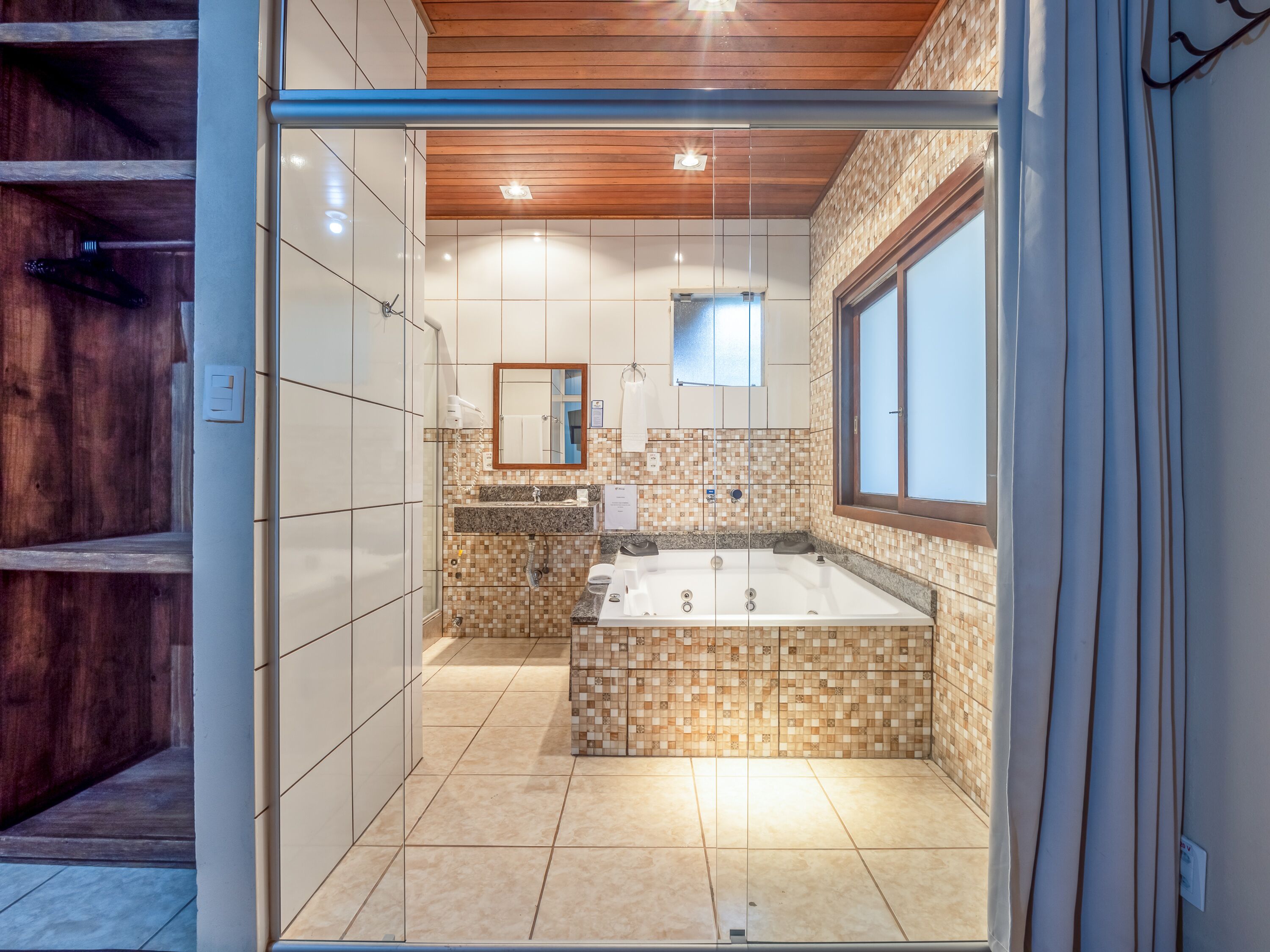 luxury room | bathroom | shower, free toiletries, hair dryer, towels