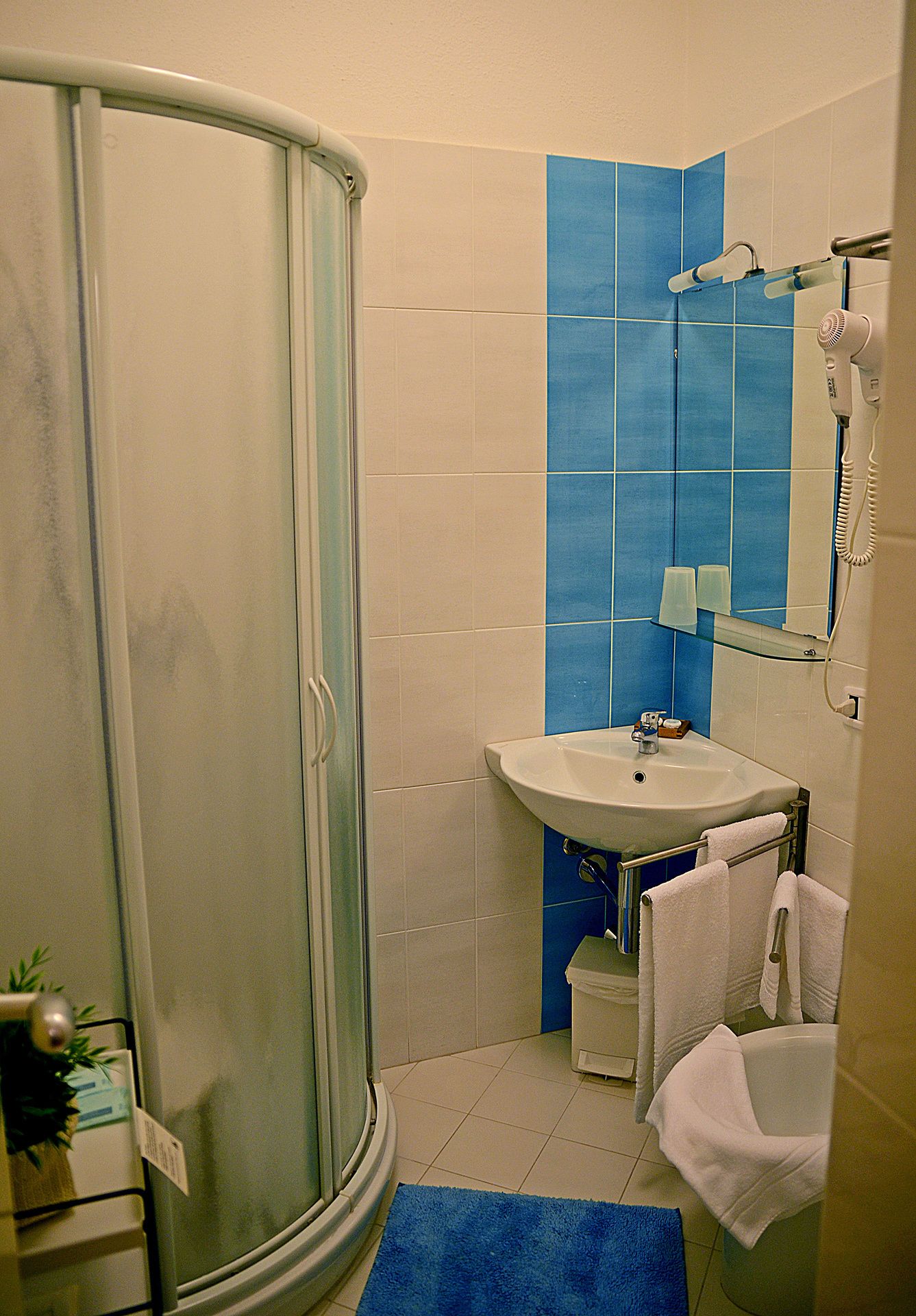 shower, rainfall showerhead, free toiletries, hair dryer