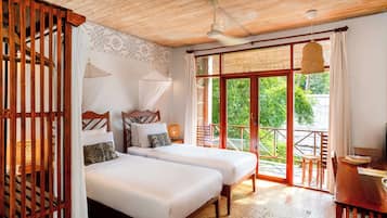 Deluxe-Doppel- oder -Zweibettzimmer, Gartenblick | Blick vom Balkon