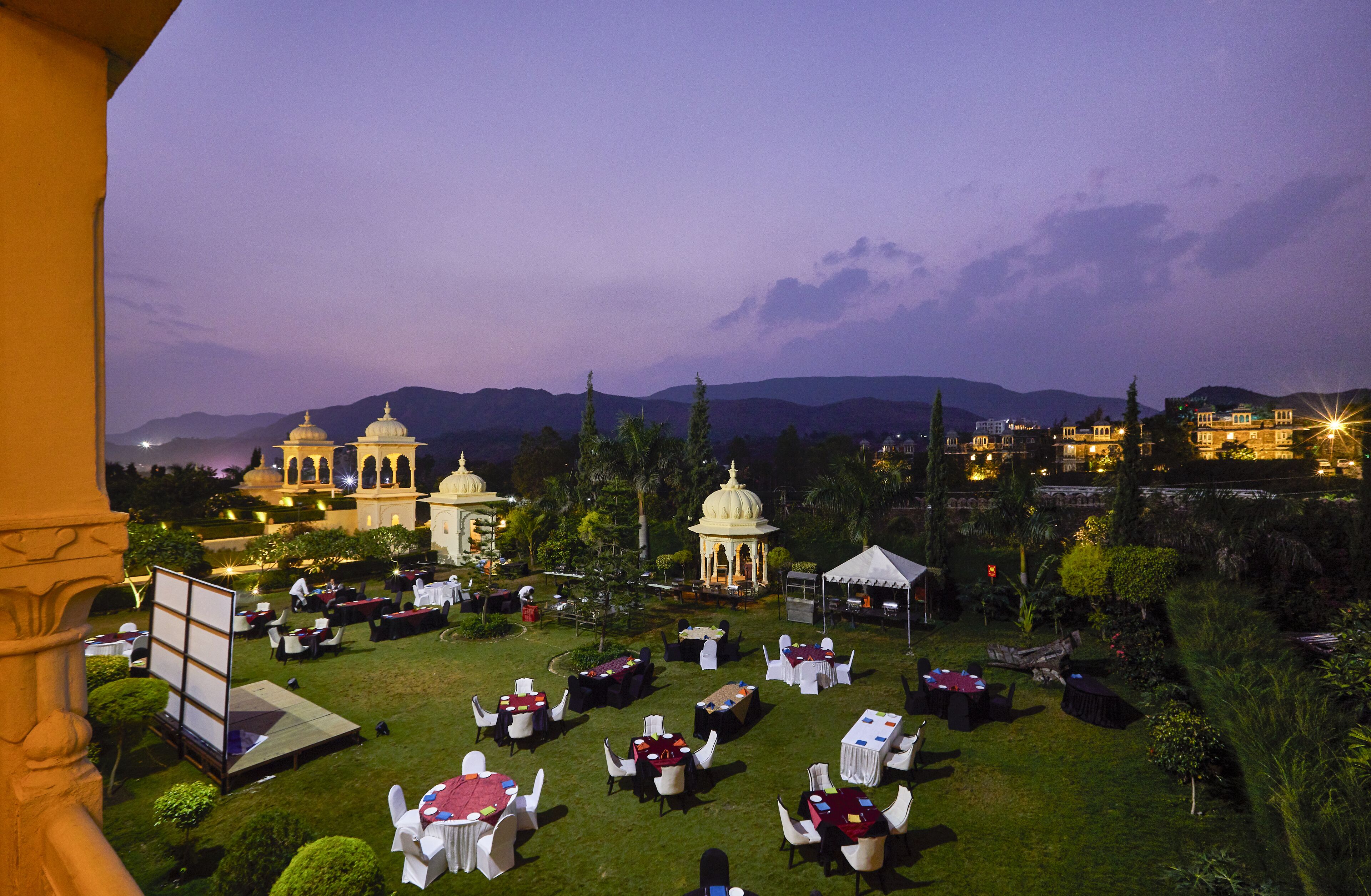 Outdoor banquet area