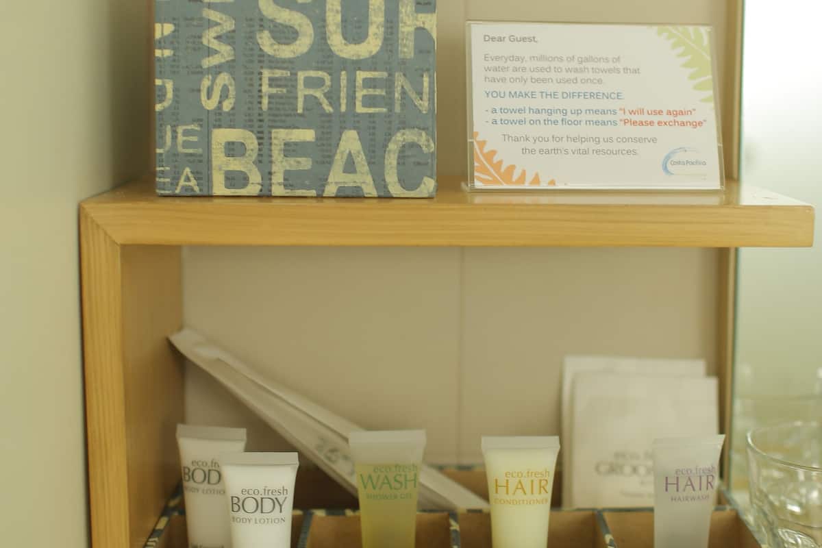 pacifica premiere | bathroom amenities | shower, free toiletries, hair dryer, slippers