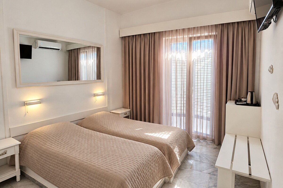 Phòng Superior, quang cảnh biển | Bộ trải giường bằng vải cotton Ai Cập, bộ đồ giường cao cấp 