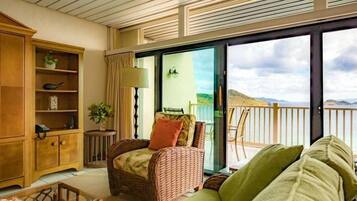 Villa, 1 slaapkamer | Woonruimte | Een 48-inch flatscreentelevisie met kabelzenders en televisie