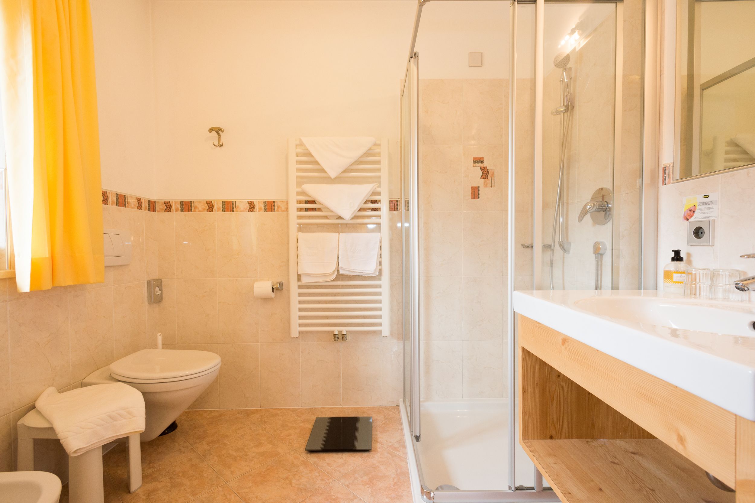 classic double room | bathroom | hair dryer, bathrobes, slippers, bidet