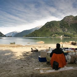 Private beach, fishing