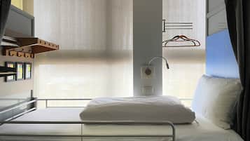 Blackout drapes, soundproofing, free WiFi, bed sheets