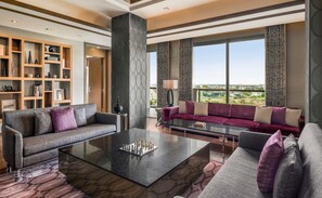 Presidential Suite, 1 King Bed | Living area | 44-inch LCD TV with satellite channels, TV - Hilton Bangkok Suvarnabhumi Golf Resort & Spa (Bang Phli)