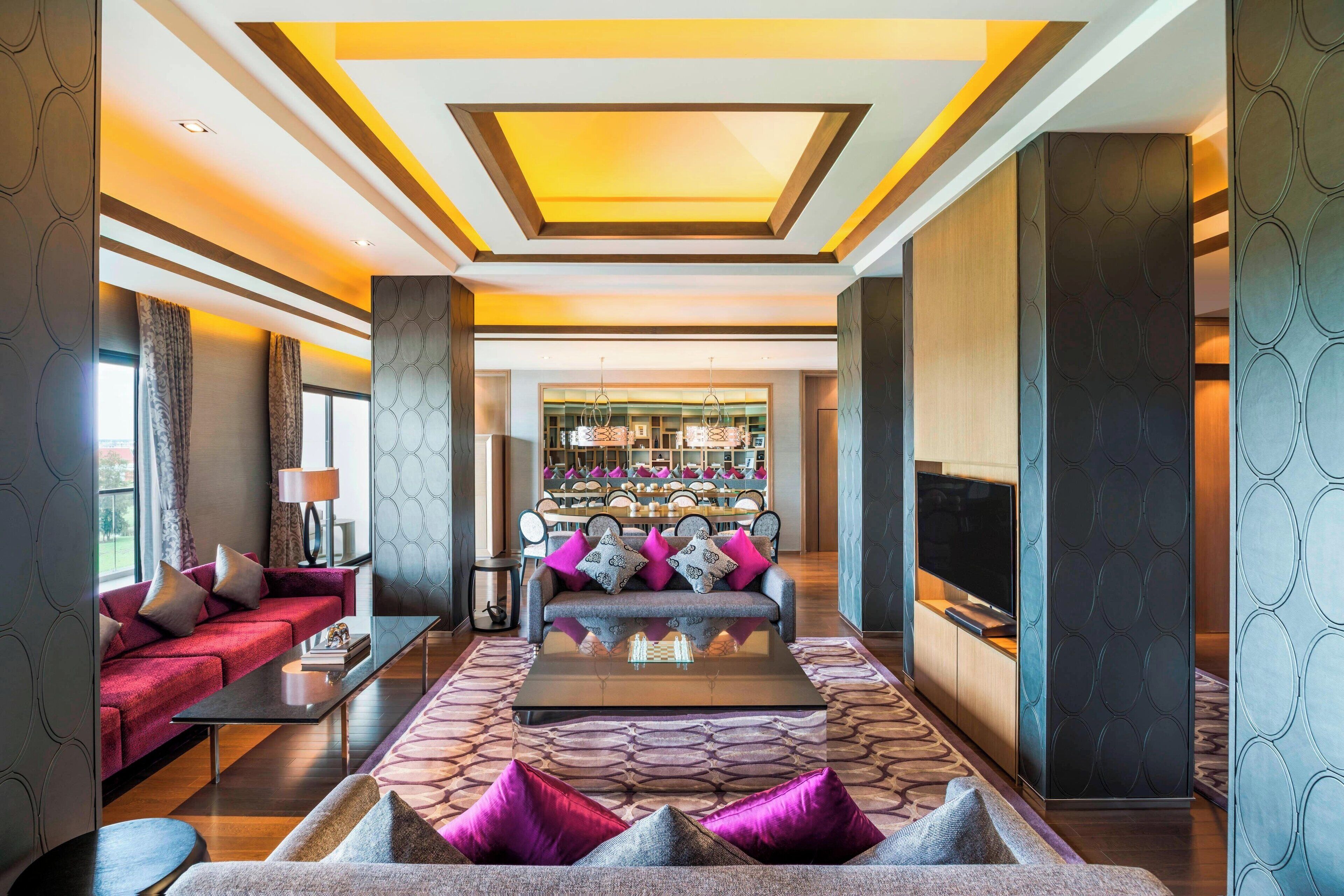 presidential suite, 1 bedroom, non smoking (balcony) | living room | 44-inch lcd tv with satellite channels, tv