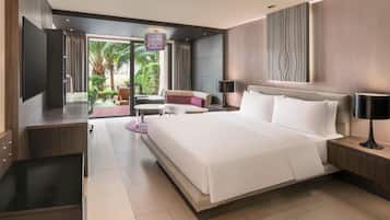 Premium Suite, 1 King Bed (Garden Terrace) | Living area | 44-inch LCD TV with satellite channels, TV