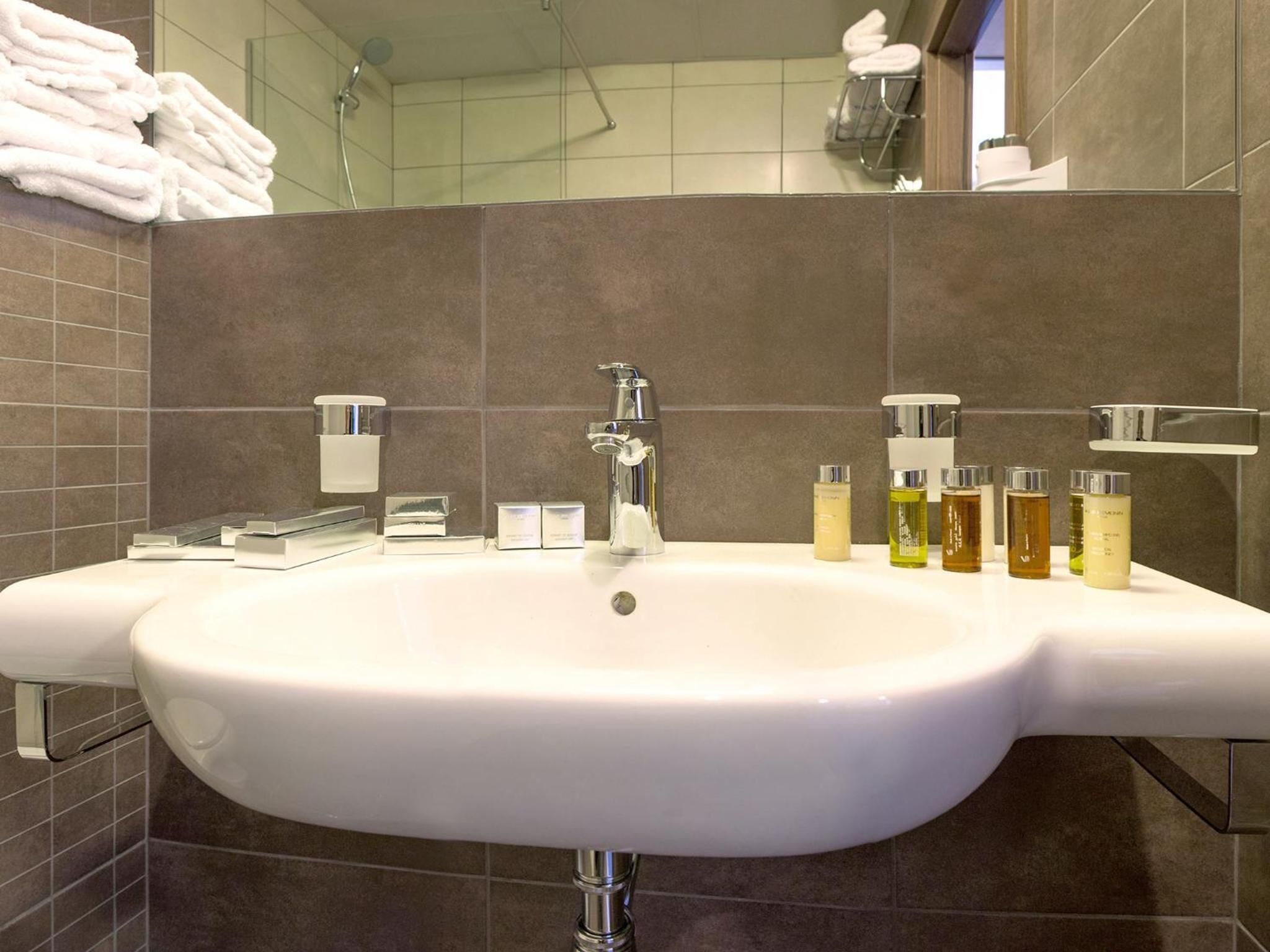 free toiletries, hair dryer, towels