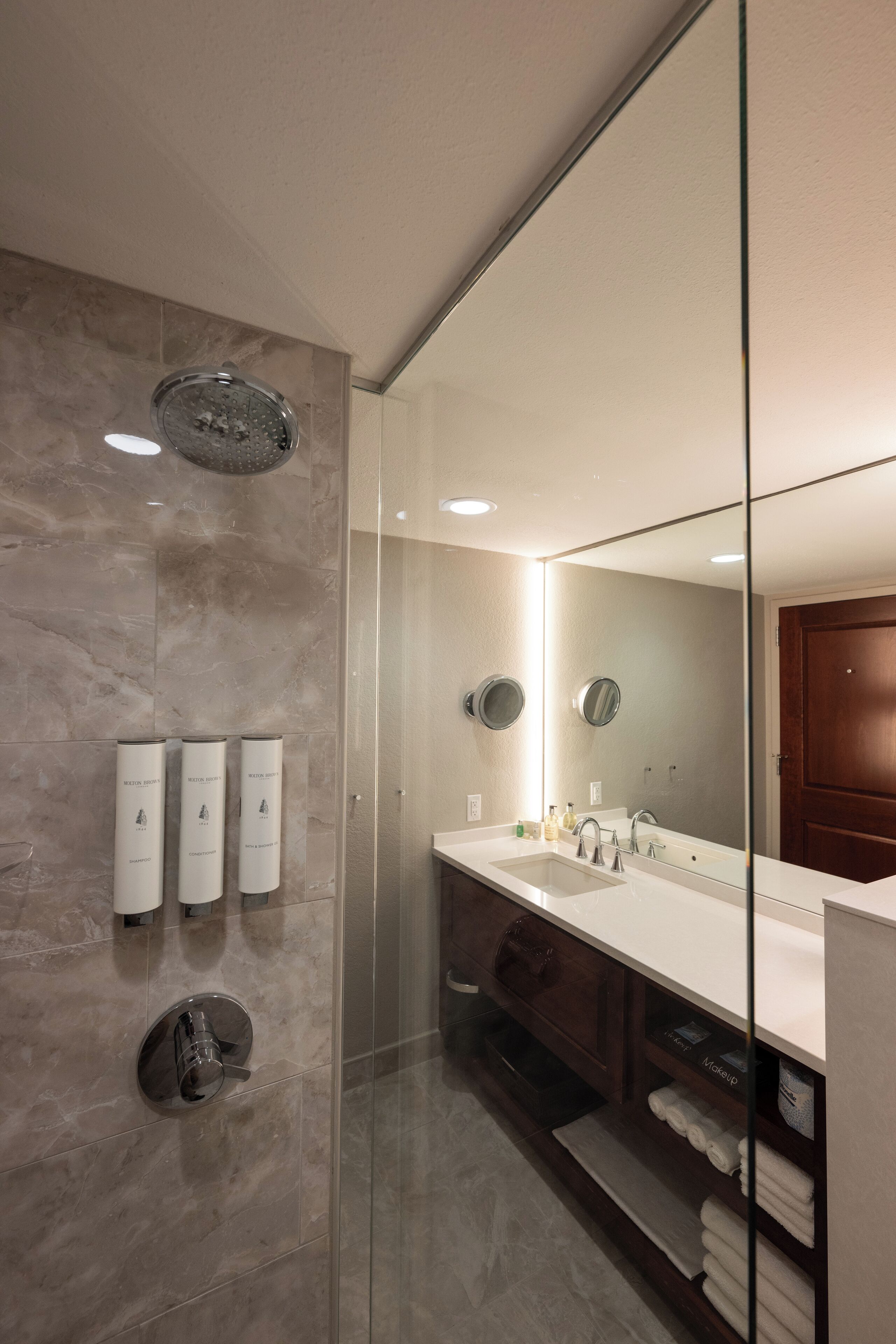 free toiletries, hair dryer, towels