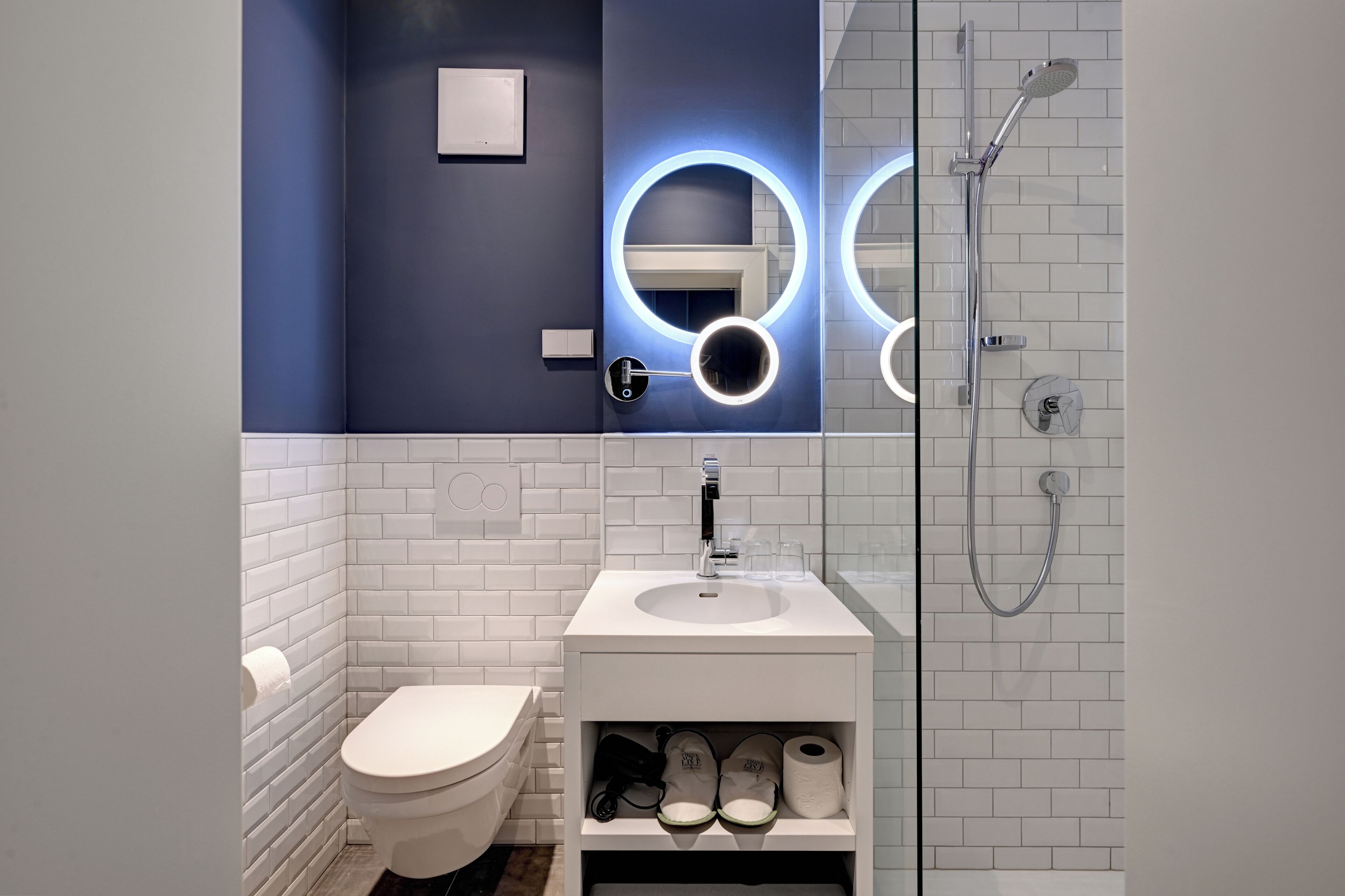 free toiletries, hair dryer, bathrobes, slippers