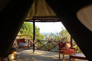 Safari Tent | Balcony - Blue Zebra Island Lodge (Salima)