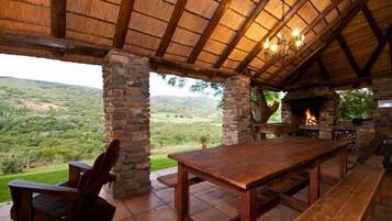 Outdoor banquet area