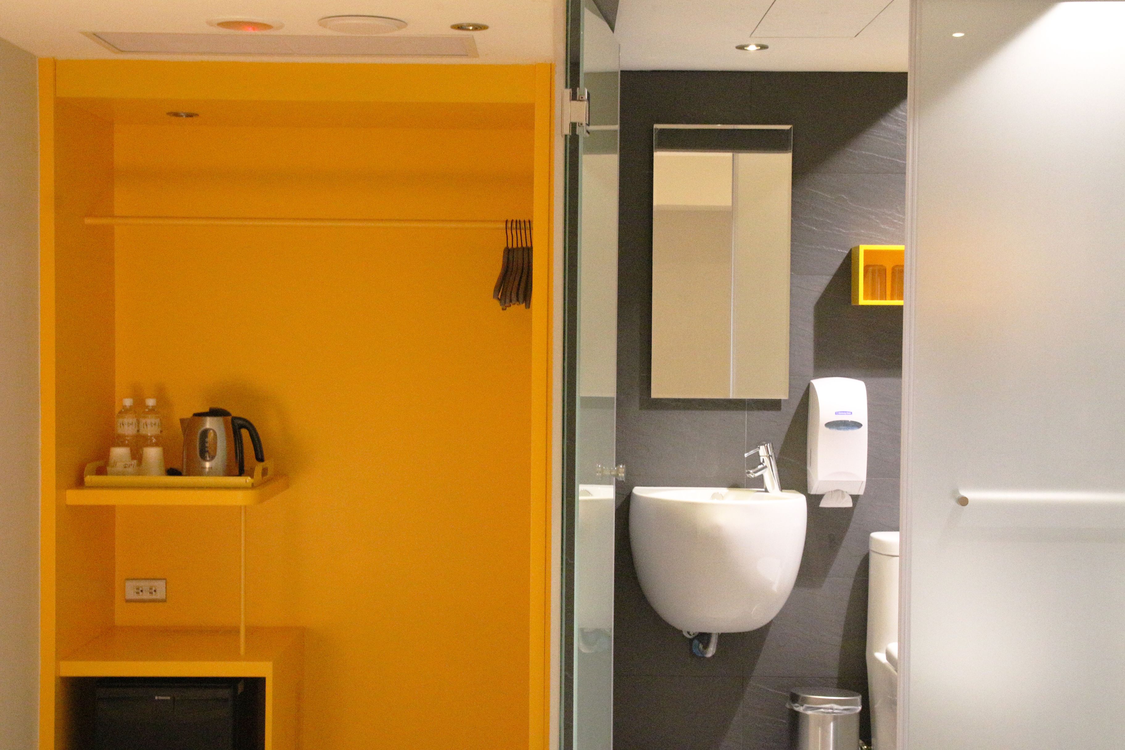 free toiletries, hair dryer, slippers, towels