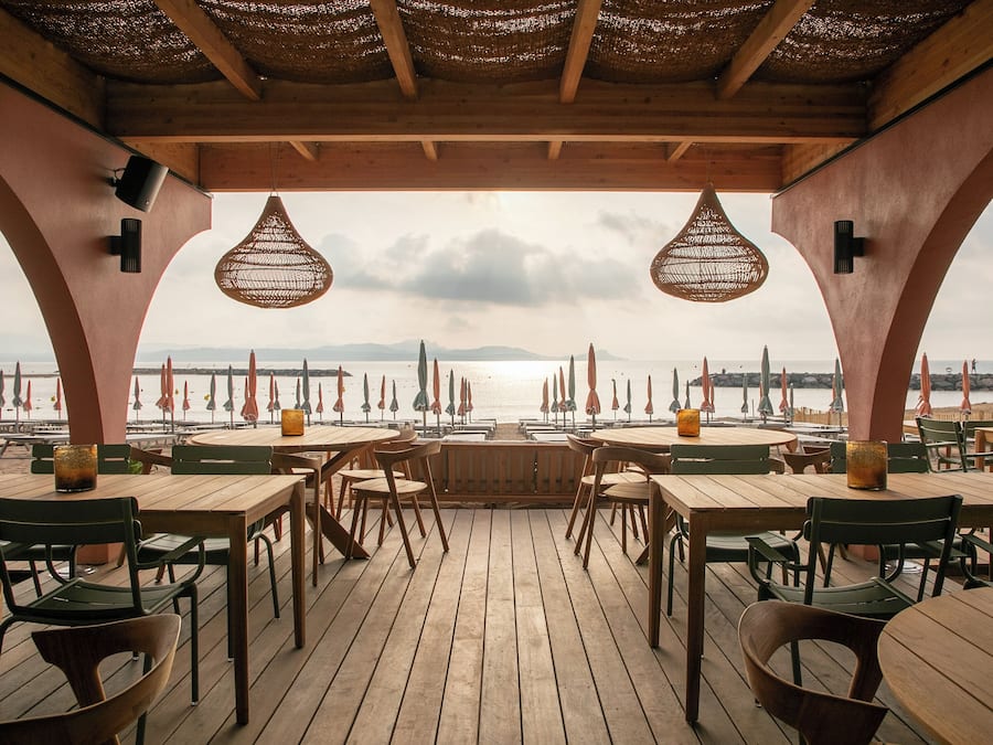 On the beach, beach bar