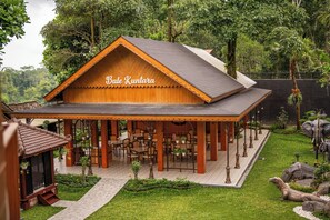 Outdoor banquet area
