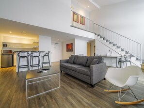 Suite, 1 King Bed, Non Smoking, Kitchenette (Living Room;with Sofabed, View) | Premium bedding, pillowtop beds, in-room safe, blackout drapes - Hotel Lac Brome, BW Signature Collection (Lac-Brome)