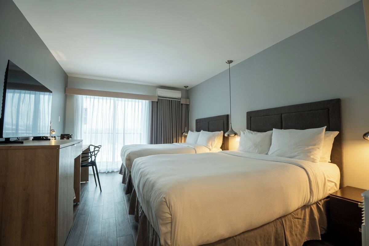 Standard Room, 2 Double Beds, Non Smoking, Balcony (2nd Floor;Walk-in Shower) | Premium bedding, pillowtop beds, in-room safe, desk