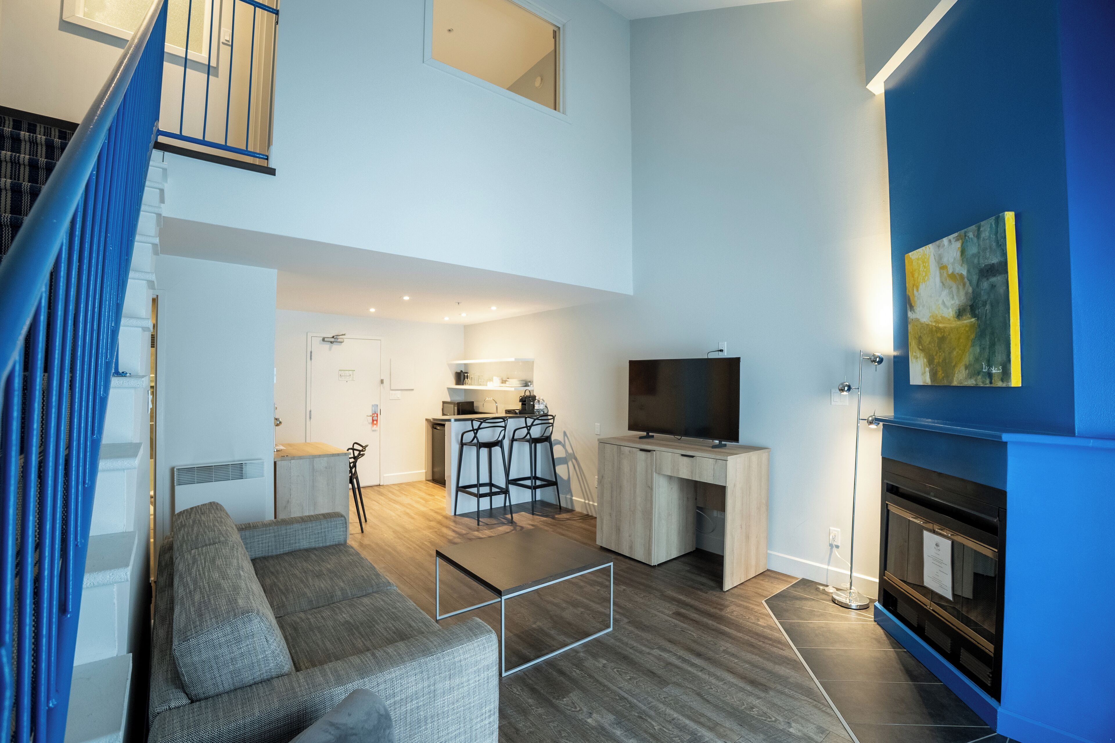 Suite, 1 King Bed, Non Smoking, Balcony (Living Room;with Sofabed) | Living area | 30-inch plasma TV with cable channels, TV