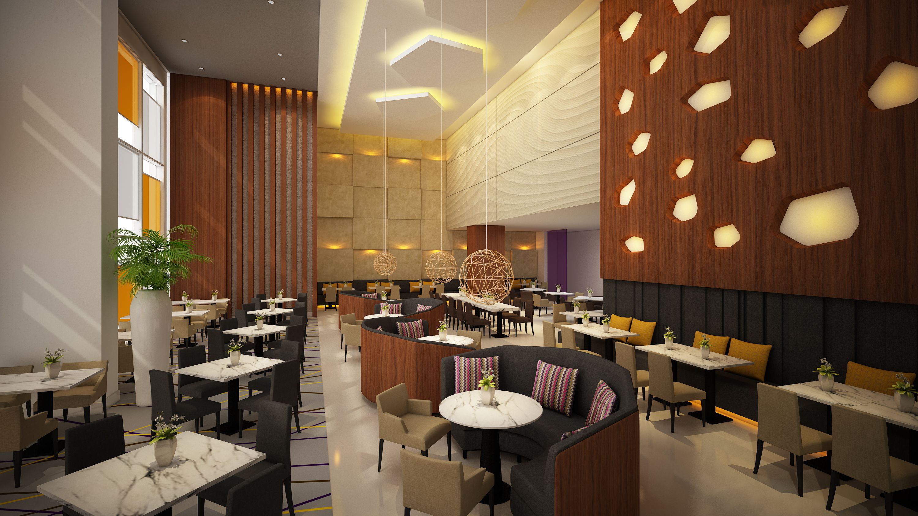 2 restaurants, serveren ontbijt, lunch, diner, internationale gerechten