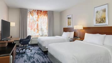 Room, 2 Queen Beds | Desk, laptop workspace, iron/ironing board, free cots/infant beds