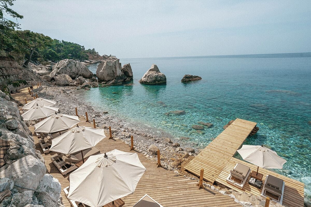 On the beach, white sand, free beach shuttle, free beach cabanas