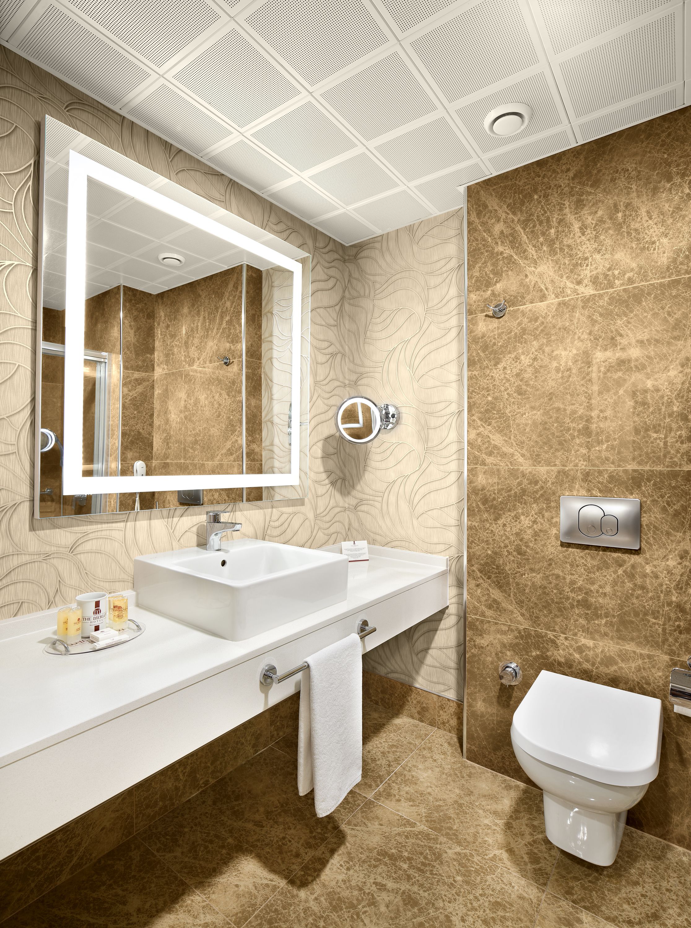 free toiletries, hair dryer, slippers, towels