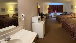 Basic Double Room, 2 Queen Beds, Refrigerator & Microwave
