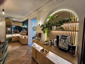 Daily buffet breakfast (EUR 16 per person)