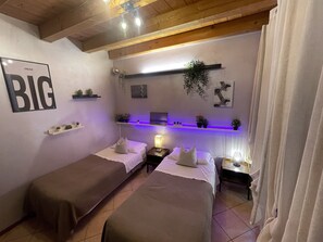 Habitación básica con 2 camas individuales, baño compartido | Ropa de cama de alta calidad, escritorio, wifi gratis y ropa de cama