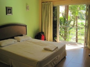 Air-con Double Room with Balcony | Blackout curtains, rollaway beds, free WiFi