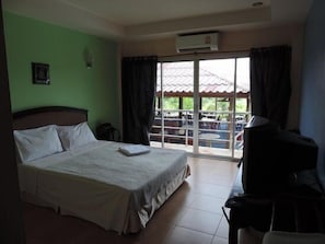 Air-con Double Room with Balcony | Blackout curtains, rollaway beds, free WiFi