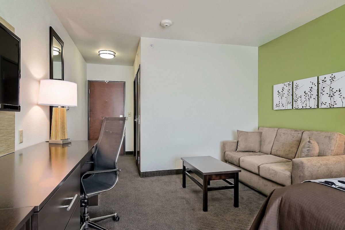 pillow-top beds, desk, blackout curtains, iron/ironing board