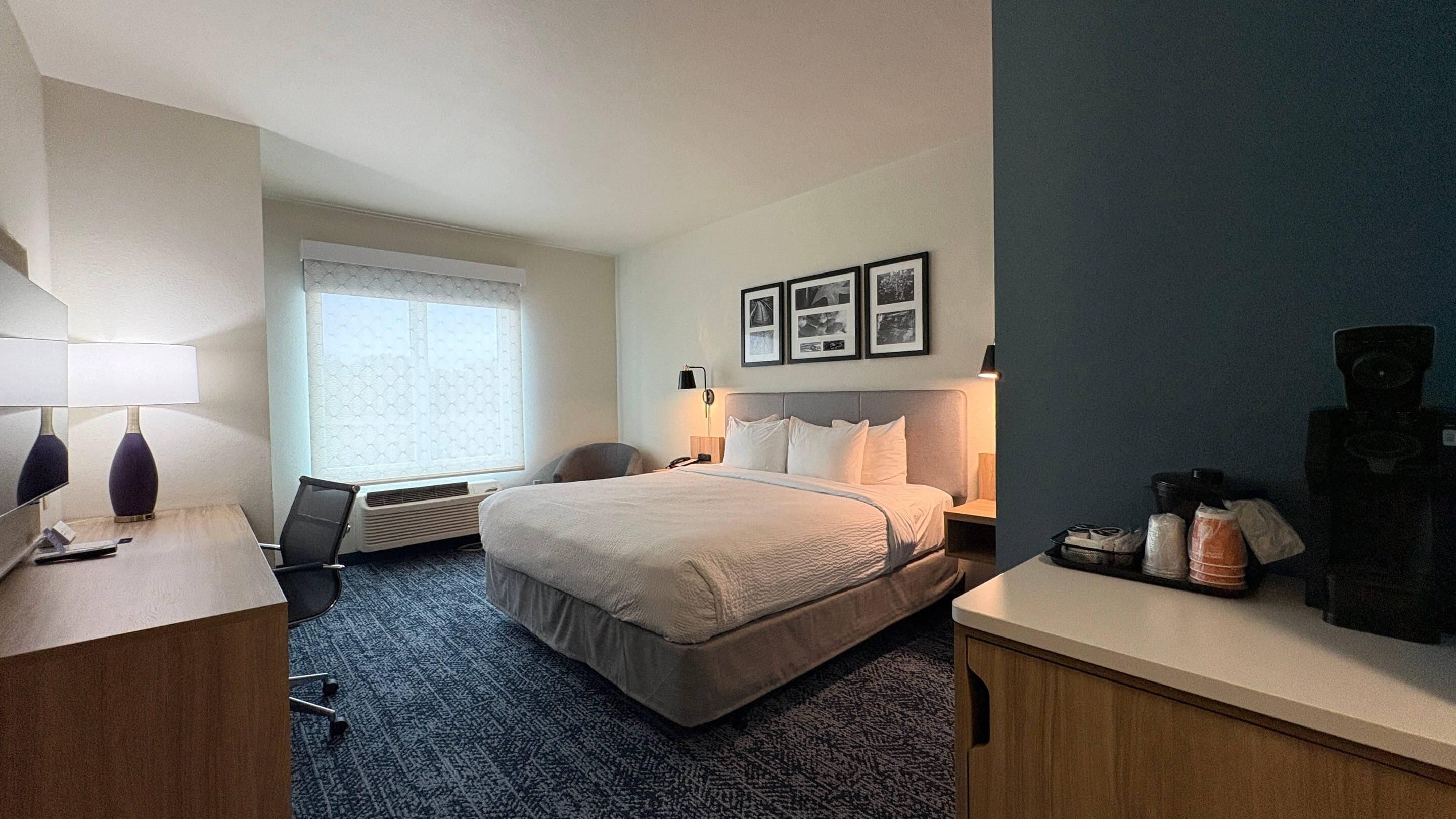Room, 1 King Bed, Accessible, Non Smoking | Pillowtop beds, desk, blackout drapes, iron/ironing board
