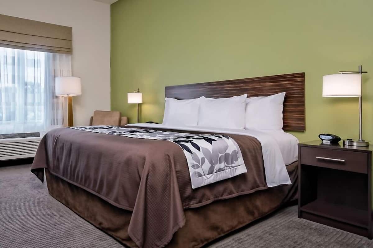 Pillowtop beds, desk, blackout drapes, iron/ironing board