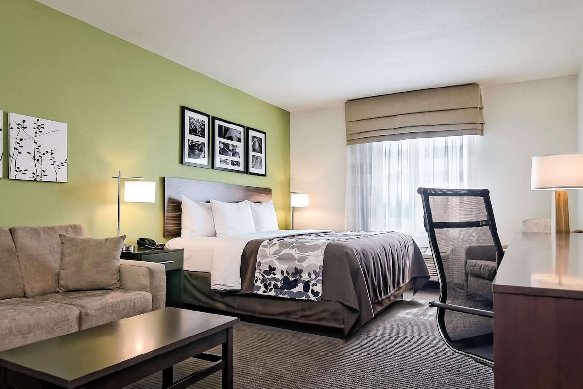 Pillowtop beds, desk, blackout drapes, iron/ironing board