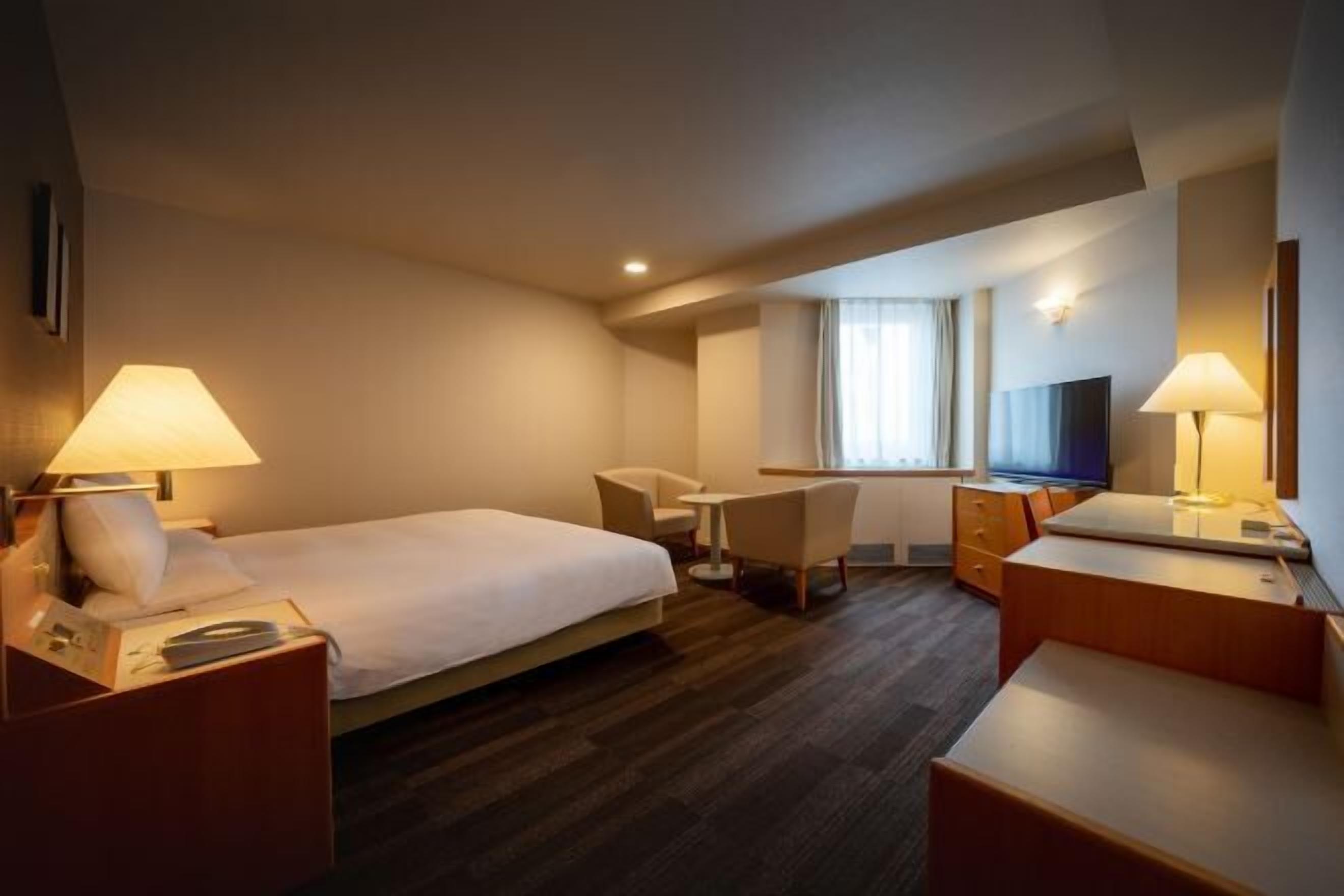 Desk, blackout curtains, soundproofing, iron/ironing board