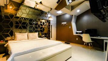 Literie de qualité, lit avec matelas à plateau-coussin