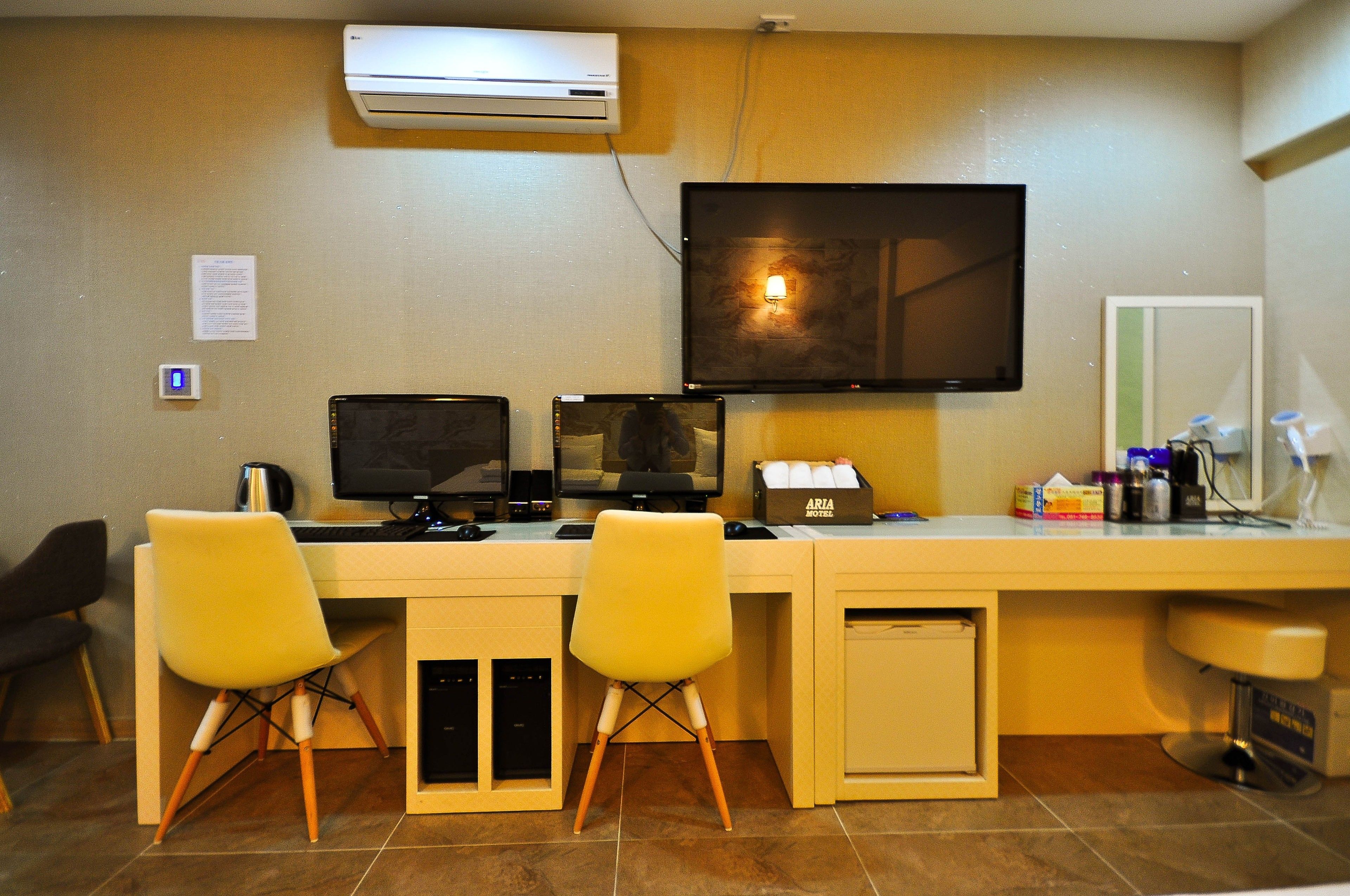 Premium bedding, pillow-top beds, free minibar, desk