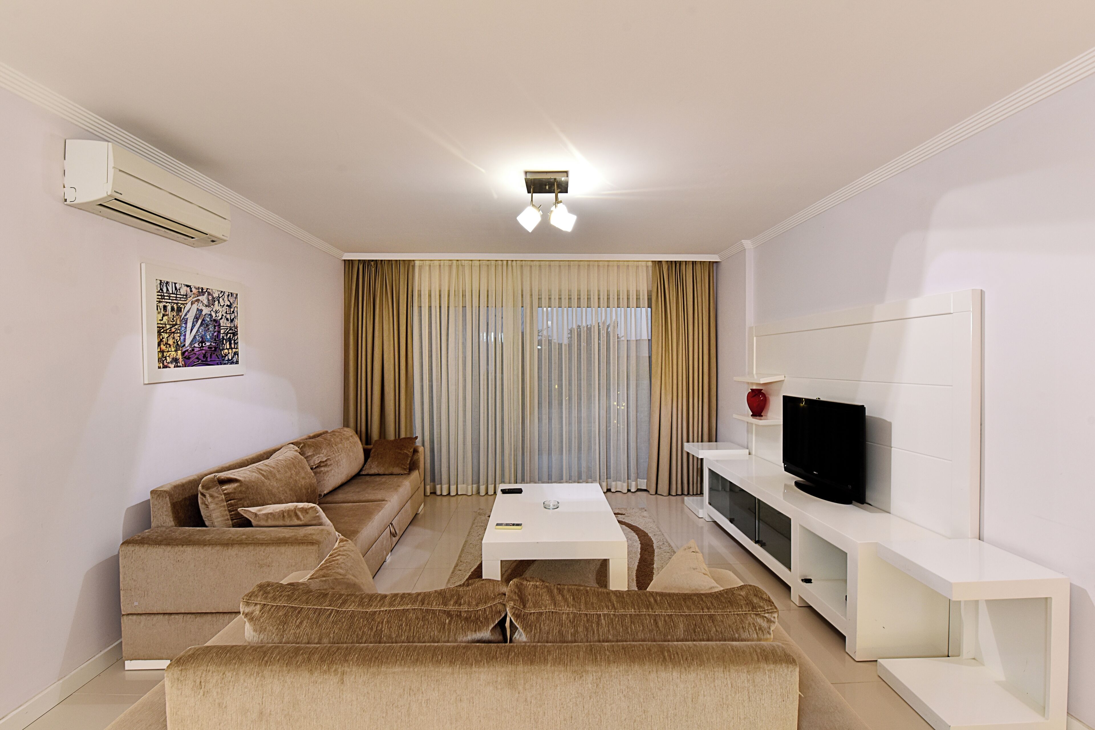Apartment, 2 Bedrooms, Sea View | Living area | 55-inch Smart TV with satellite channels