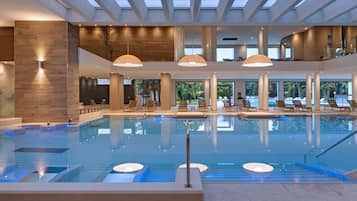 Indoor pool, 2 outdoor pools, open 8:00 AM to 7:30 PM, pool umbrellas